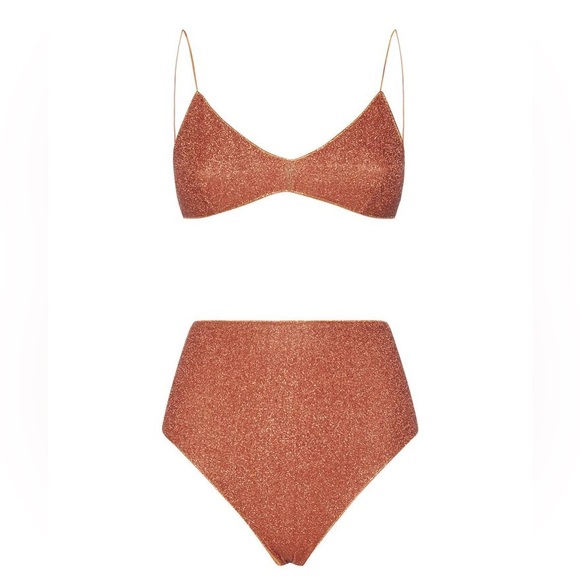 Oseree Other - NWT Oseree Oséree orange lurex Lumiere high waisted bikini set